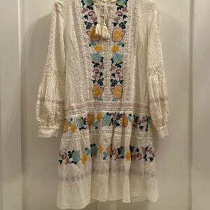 Tory Burch Embroidered BoHo Dress, Size S/P